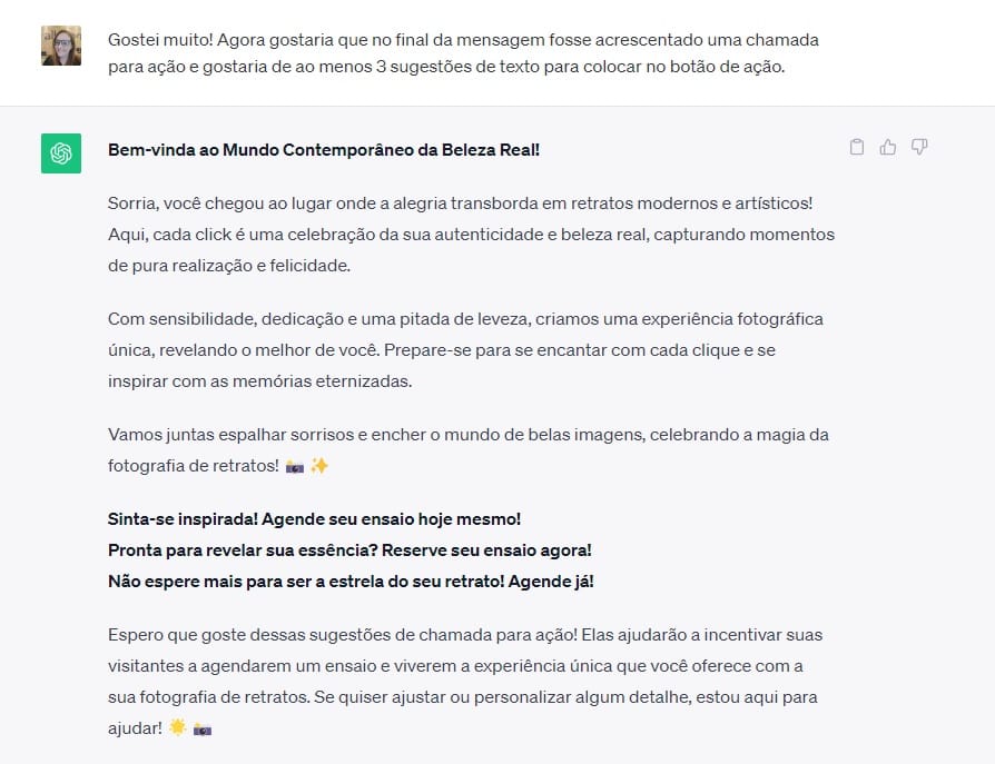 Como solicitar que a IA sugira CTAs para o seu texto