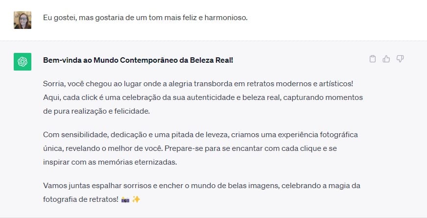 Como solicitar no prompt que o ChatGPT inclua emoções no texto
