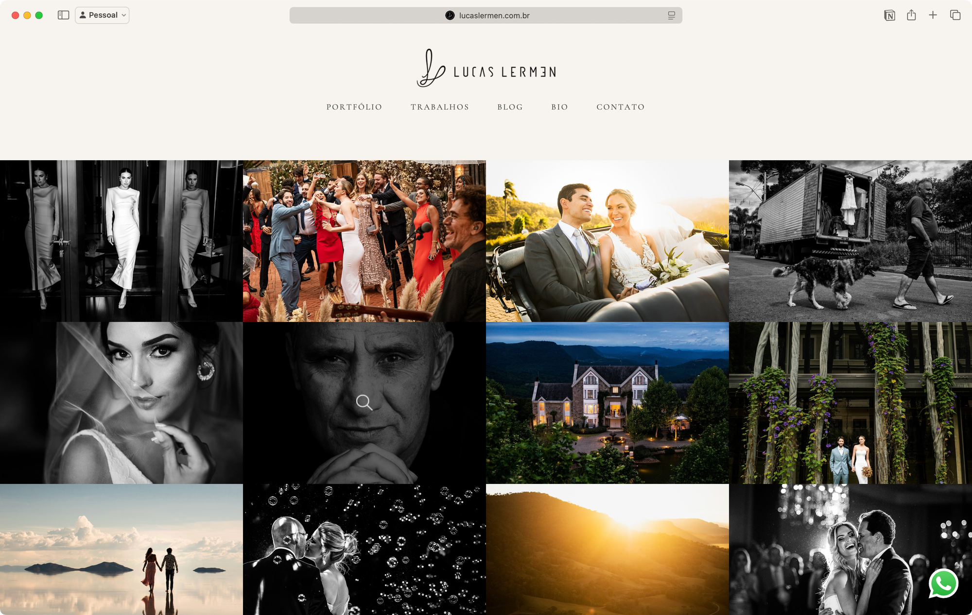 Site do fotógrafo Lucas Lermen
